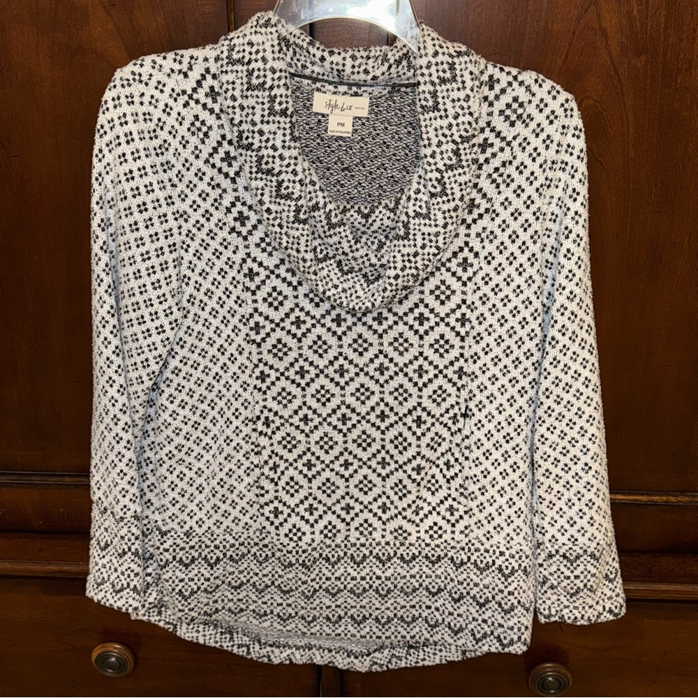 Style & Co. Monochrome Knit Top